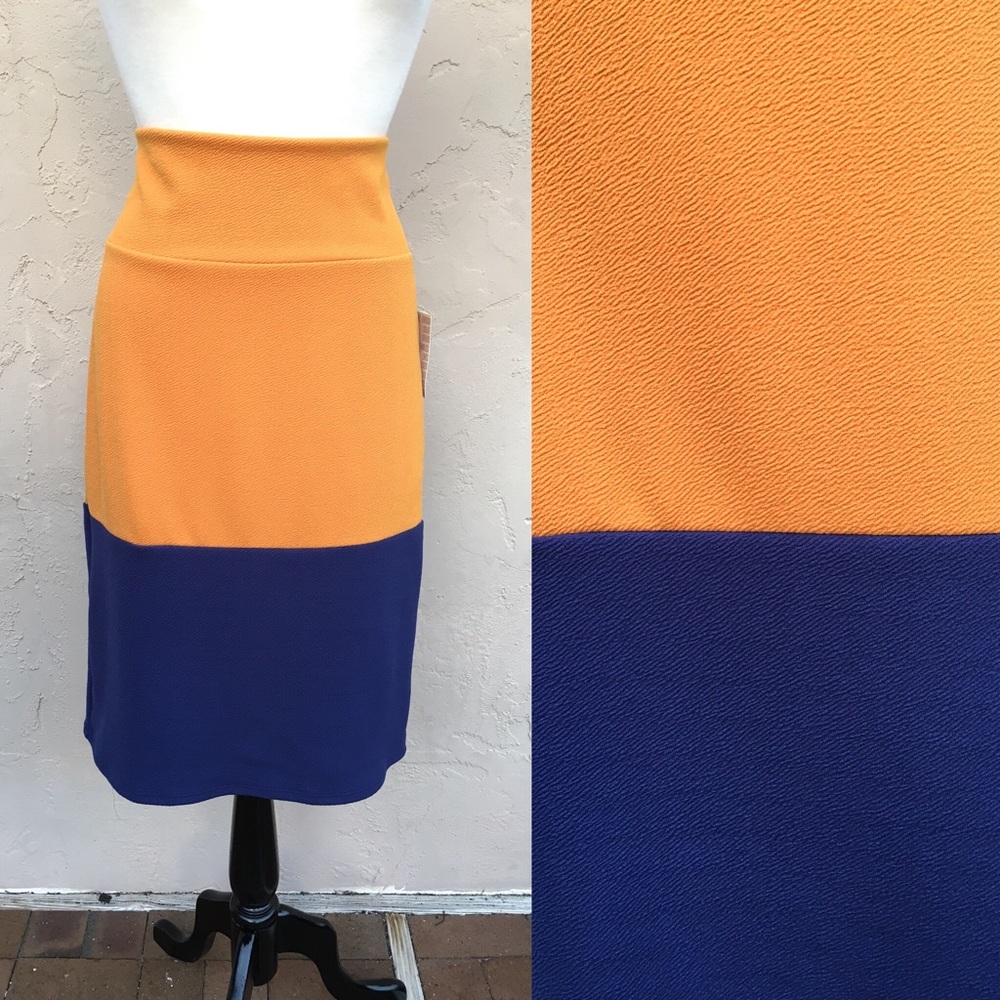 ⬇️ $20 NWT LuLaRoe Cassie Skirt Orange Blue Pencil